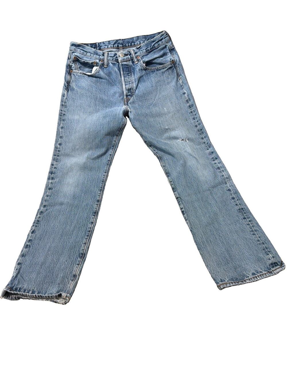 Levis 501 Jeans Mens 31x30 Blue Denim Pants Button Fly Faded Straight Y2k Descri